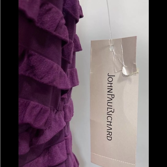 John Paul Richard Magenta Rocker-Chic Ruffled Sleeveless Top (Orig $44) Sz L-NWT - Picture 8 of 9